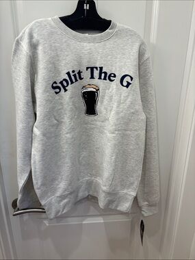 NWT Pacific & Co. Gray 'Split The G' Graphic relaxed fit Crewneck Sweatshirt- S